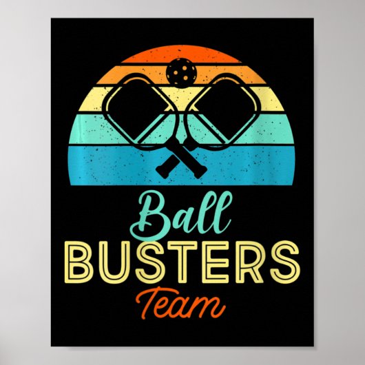 Womens Ball Busters Funny Pickleball Team V-neck Poster (Vorne)