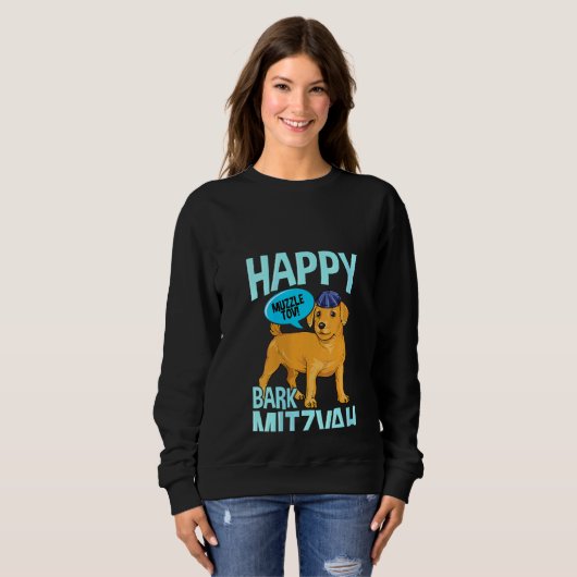 Womens Bark Mitzvah Dog Funny jwish Bar Mitzvah H Sweatshirt (Vorne ganz)