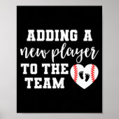 Womens Baseball Pregnancy Announcement Shirt Sprin Poster (Vorne)