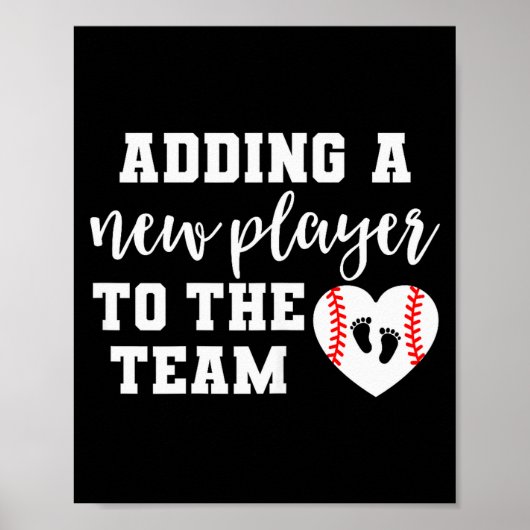 Womens Baseball Pregnancy Announcement Shirt Sprin Poster (Vorne)