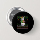 Womens Baseball Snowman Ugly Christmas Sweaters Sr Button (Vorne & Hinten)