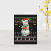 Womens Baseball Snowman Ugly Christmas Sweaters Sr Karte (Gelbe Blume)