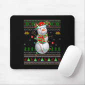 Womens Baseball Snowman Ugly Christmas Sweaters Sr Mousepad (Mit Mouse)