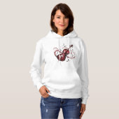 Women's Basic Abstract Violin Hooded Sweatshirt (Vorne ganz)