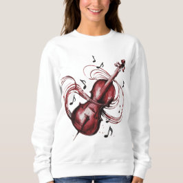 Women's basic abstract violin sweatshirt
