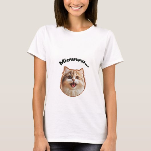 Womens Basic T - Shirt Miaw Cat (Vorderseite)