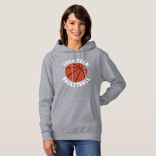 Womens Basketball Custom Team/Player/Jersey-Nummer Hoodie (Vorne ganz)