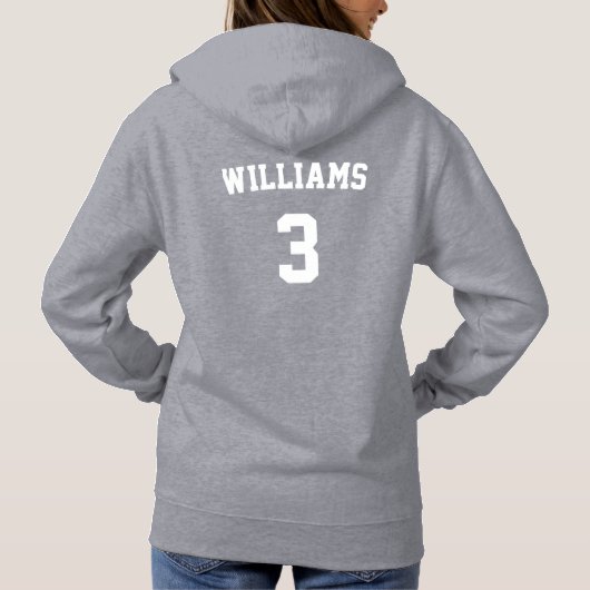 Womens Basketball Custom Team/Player/Jersey-Nummer Hoodie (Rückseite)