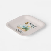 Womens Beach and Blume Themed Retirement Party Pappteller (Gewinkelt)