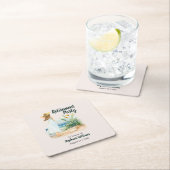 Womens Beach and Blume Themed Retirement Party Rechteckiger Pappuntersetzer (Vor Ort)