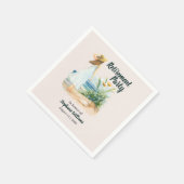 Womens Beach and Blume Themed Retirement Party Serviette (Ecke)