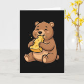 Womens Bear Eating Cheese Karte (Gelbe Blume)