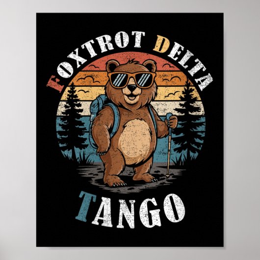 Womens Bear Foxtrots Deltas Tangos Funny Bear V-ne Poster (Vorne)