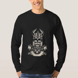 Womens Bearded Viking Skull Warrior Scandinavia Va T-Shirt