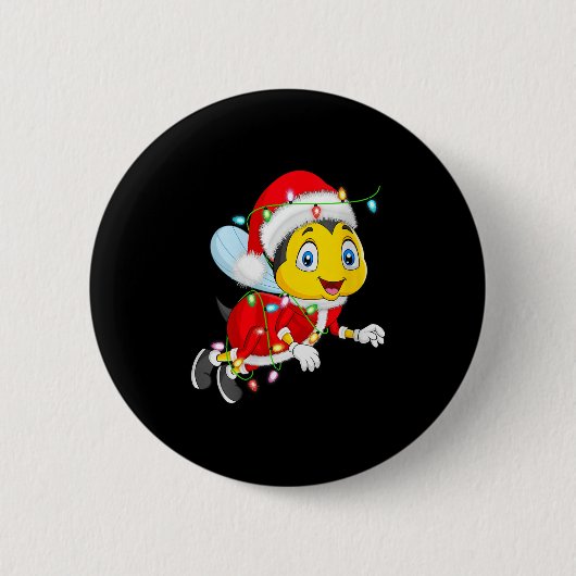 Womens Bees Christmas Lights Santa Costume Cute An Button (Vorderseite)
