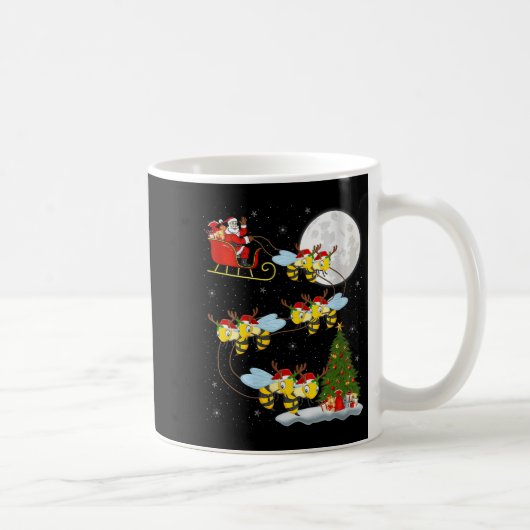 Womens Bees Santa Sleigh Flying Funny Magical Chri Kaffeetasse (Rechts)