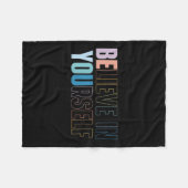 Womens Believe In Yourself Motivational Quote Insr Fleecedecke (Vorderseite (Horizontal))