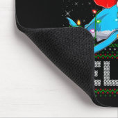 Womens Believe Xmas Funny Santa Riding Shark Ugly  Mousepad (Ecke)