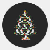 Womens Beluga Whale Christmas Tree Lights Funny Se Runder Aufkleber (Vorderseite)