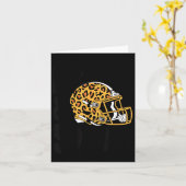 Women's Bend & Snap Leopard Print Helmet Footb Karte (Gelbe Blume)