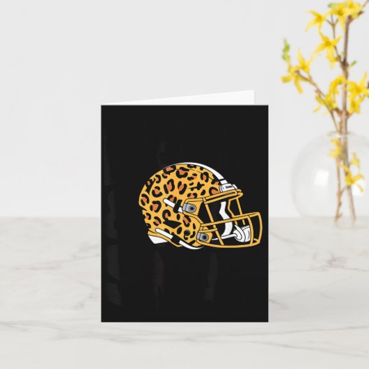 Women's Bend &amp; Snap Leopard Print Helmet Footb Karte (Gelbe Blume)