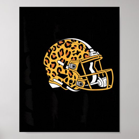 Women's Bend & Snap Leopard Print Helmet Footb Poster (Vorne)