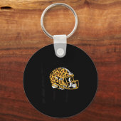 Women's Bend & Snap Leopard Print Helmet Footb Schlüsselanhänger (Vorderseite)
