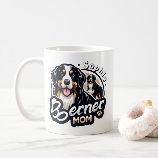 Womens Berner Mama - Bernese Mountain Dog Mama Ges Kaffeetasse (Mit Donut)