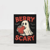Womens Berry Y Cute Ghost Strawberry Halloween Pun Karte (Vorderseite)