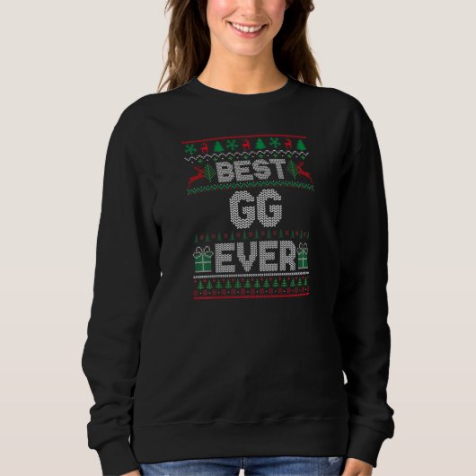 Womens Best GG Ever Christmas Pajamas Matching Ugl Sweatshirt (Vorderseite)