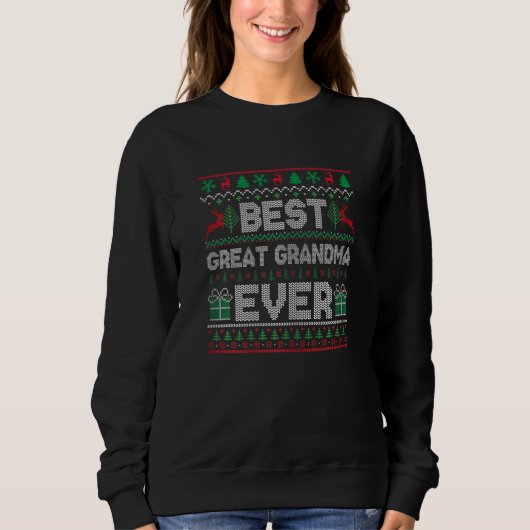 Womens Best Great Grandma Ever Christmas Pajamas M Sweatshirt (Vorderseite)