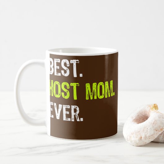 Womens Best HOST MOM Ever Funny mother's day Kaffeetasse (Mit Donut)