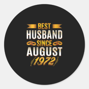 Womens Best Husband Seit August 1972 - Funny 48. Runder Aufkleber