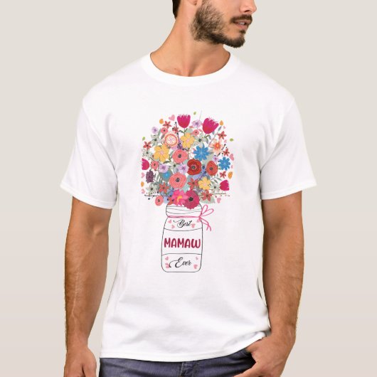 Womens Best Mamaw Ever Art Blume Großmutter mütter T-Shirt (Vorderseite)