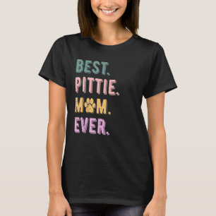 Womens Best Pittie Mama je Pitbull Dog Mama Vintag T-Shirt