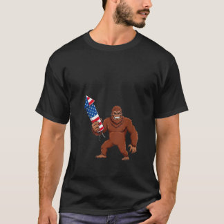 Womens Bigfoot Feuerwerk 4. Juli Männer Sasquatch T-Shirt