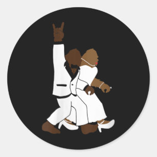 Womens Bigfoot Rock'n'Roll New Wedding Gift F Runder Aufkleber