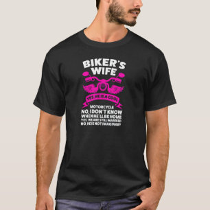Womens Biker's Ehefrau Ja Er ist ein Cooles Motorr T-Shirt