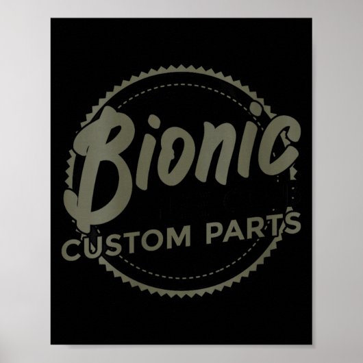 Womens Bionic Knee Club Parts Funny Knee Replaceme Poster (Vorne)