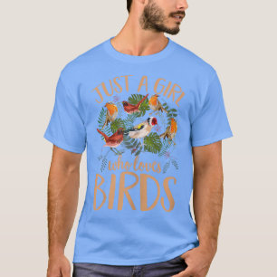 Womens Bird sieht Niedlichen Vogel über einem Girl T-Shirt