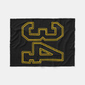 Womens Black And Gold Number Jersey Player Uniform Fleecedecke (Vorderseite (Horizontal))