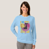 Women's Black Cat Abstract Long Sleeve T-Shirt (Vorne ganz)