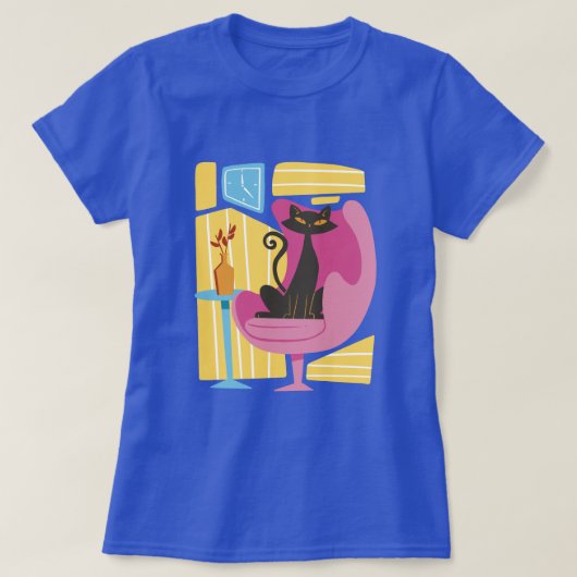 Women's Black Cat Abstract T-Shirt (Design vorne)