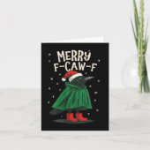 Womens Black Crow F-caw-f Funny Christmas Santa Ha Karte (Vorderseite)