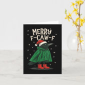 Womens Black Crow F-caw-f Funny Christmas Santa Ha Karte (Gelbe Blume)