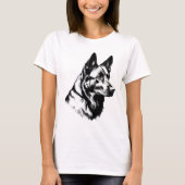 Women's Black German Shepherd Dog Tee (Vorderseite)