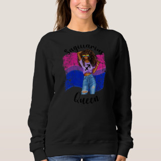 Womens Black Girls Bisexual Pride Sagittarie Quee Sweatshirt