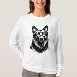 Women's Black GSD Long Sleeve White Tee