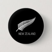 Womens Black New Zealand Fern Shirt Mens Black Pro Button (Vorderseite)