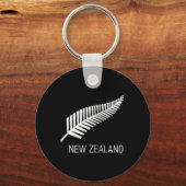 Womens Black New Zealand Fern Shirt Mens Black Pro Schlüsselanhänger (Vorderseite)
